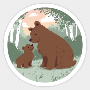 Brown bears in summer Sticker